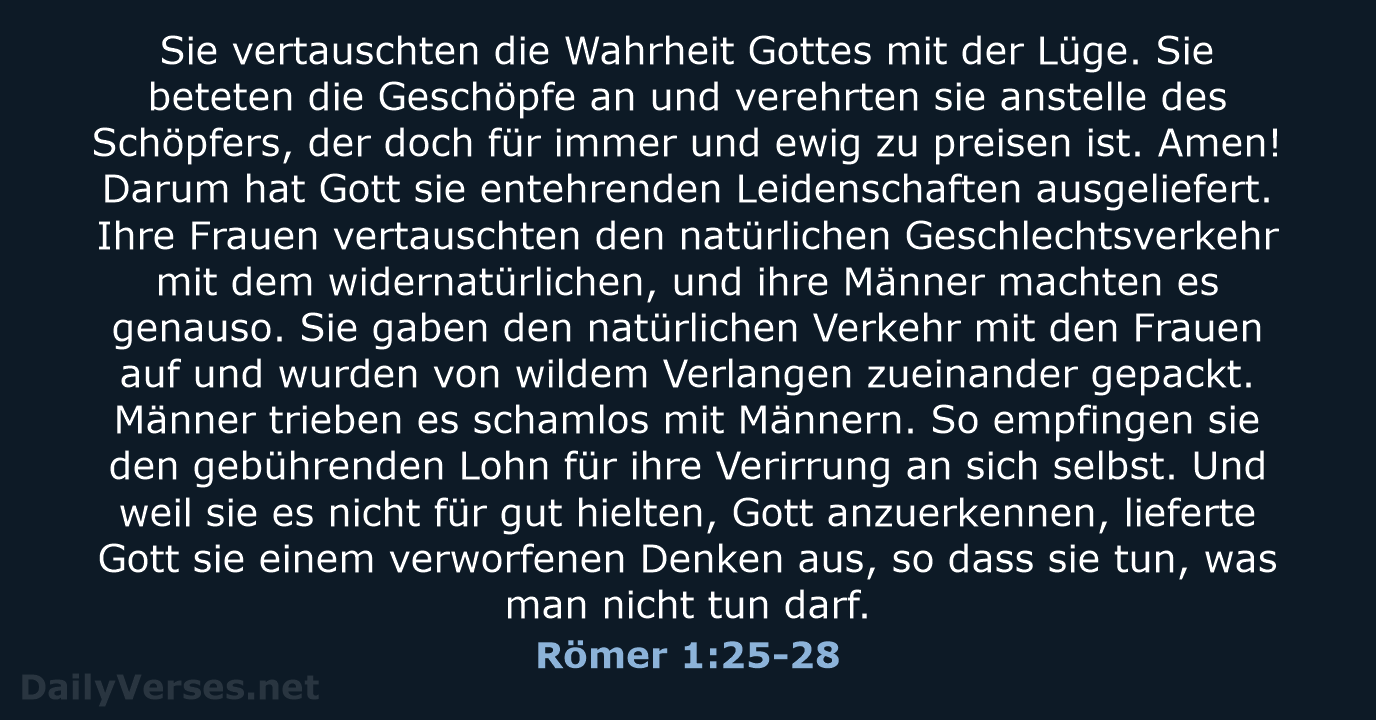 Römer 1:25-28 - NeÜ