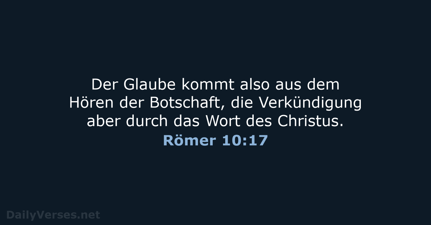 Römer 10:17 - NeÜ