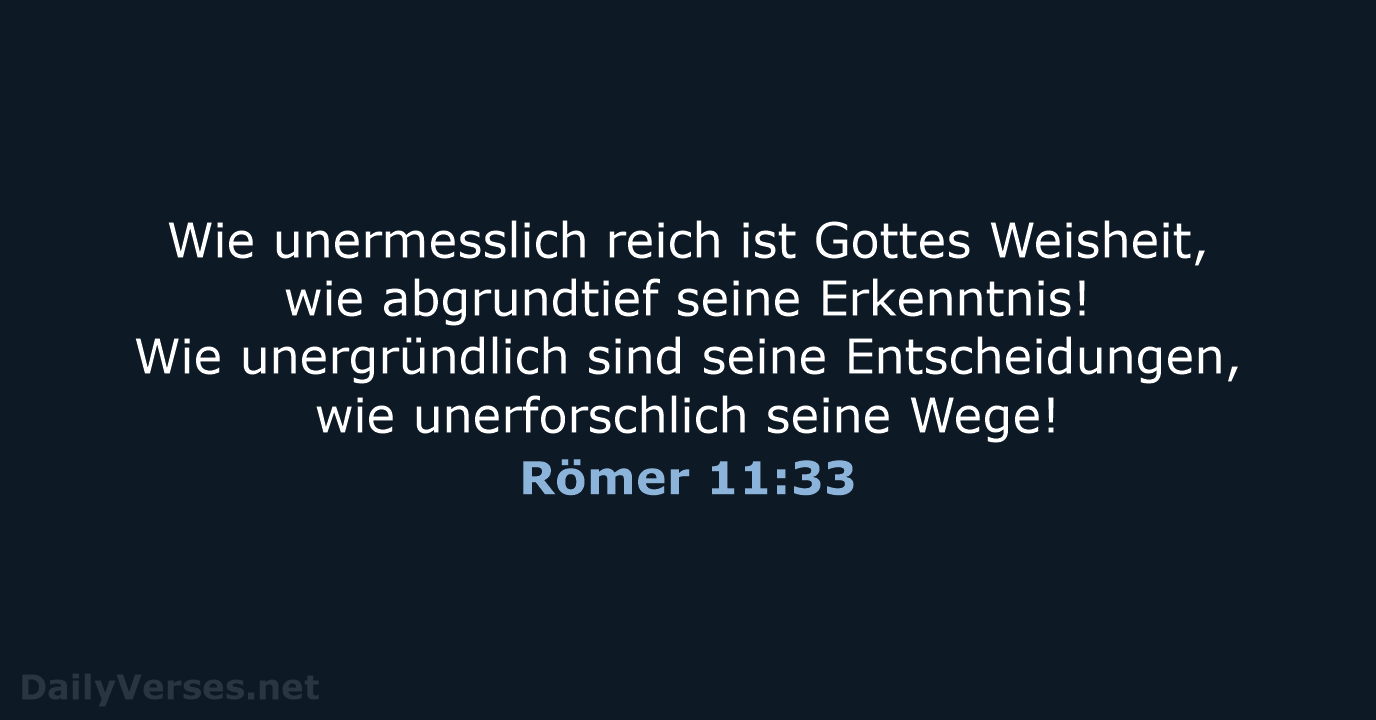 Römer 11:33 - NeÜ
