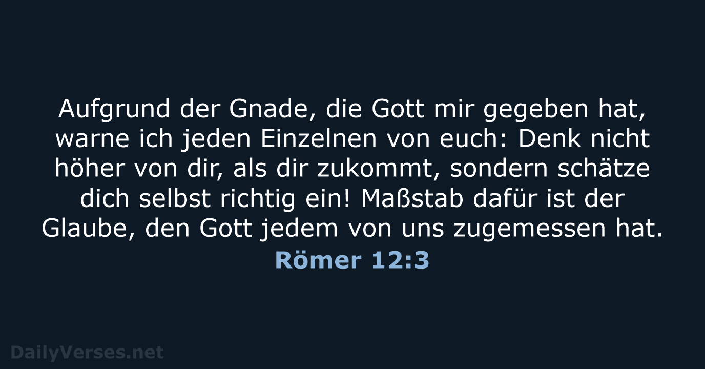 Römer 12:3 - NeÜ