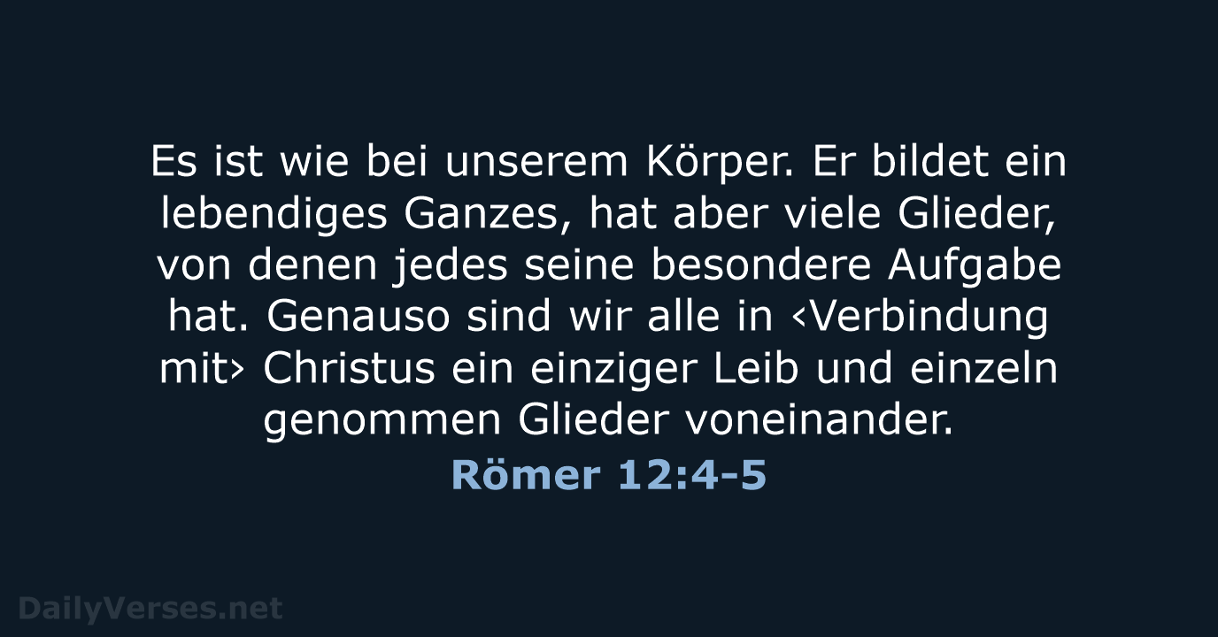 Römer 12:4-5 - NeÜ