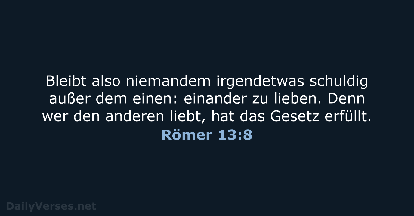 Römer 13:8 - NeÜ
