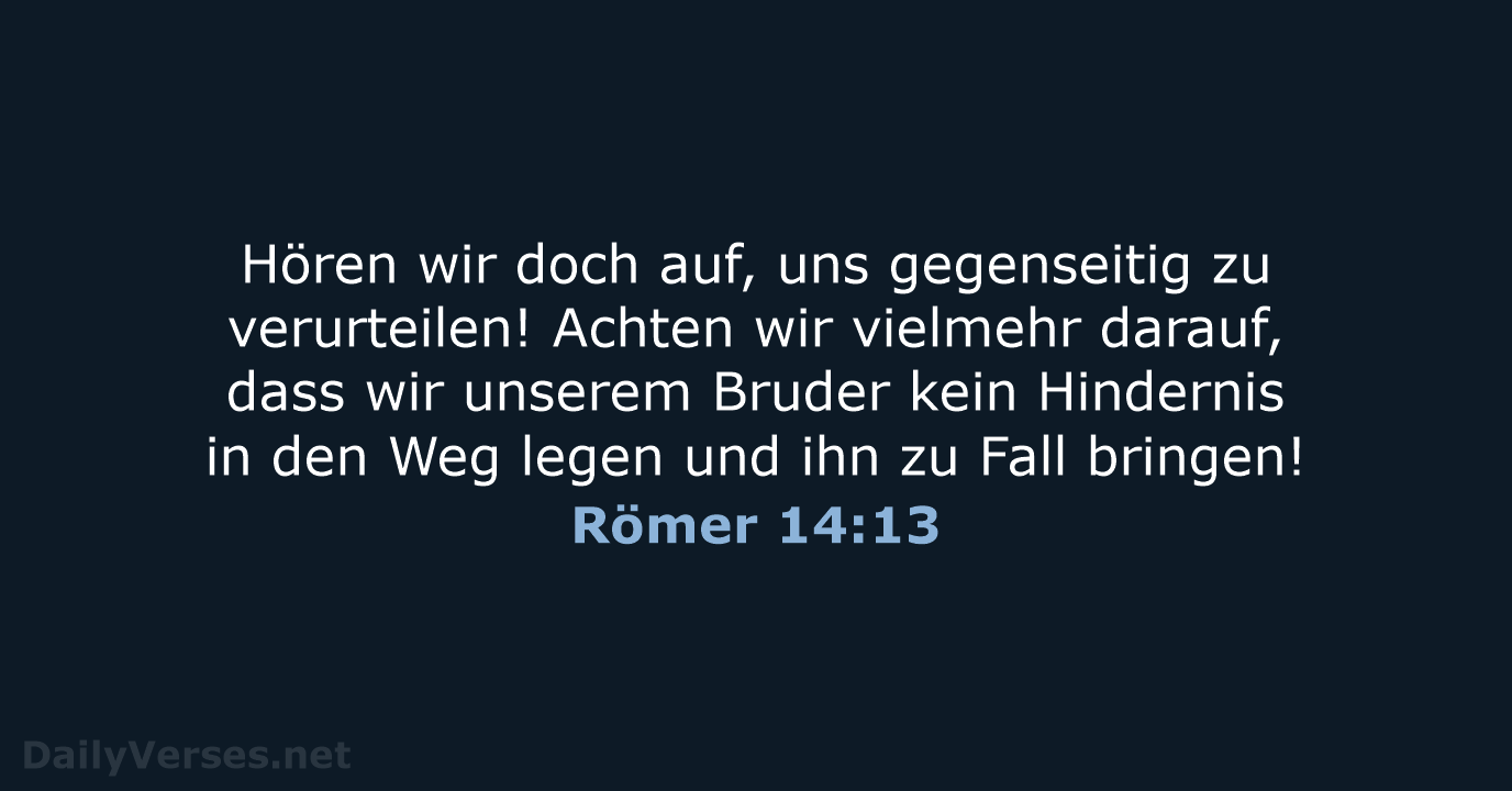 Römer 14:13 - NeÜ