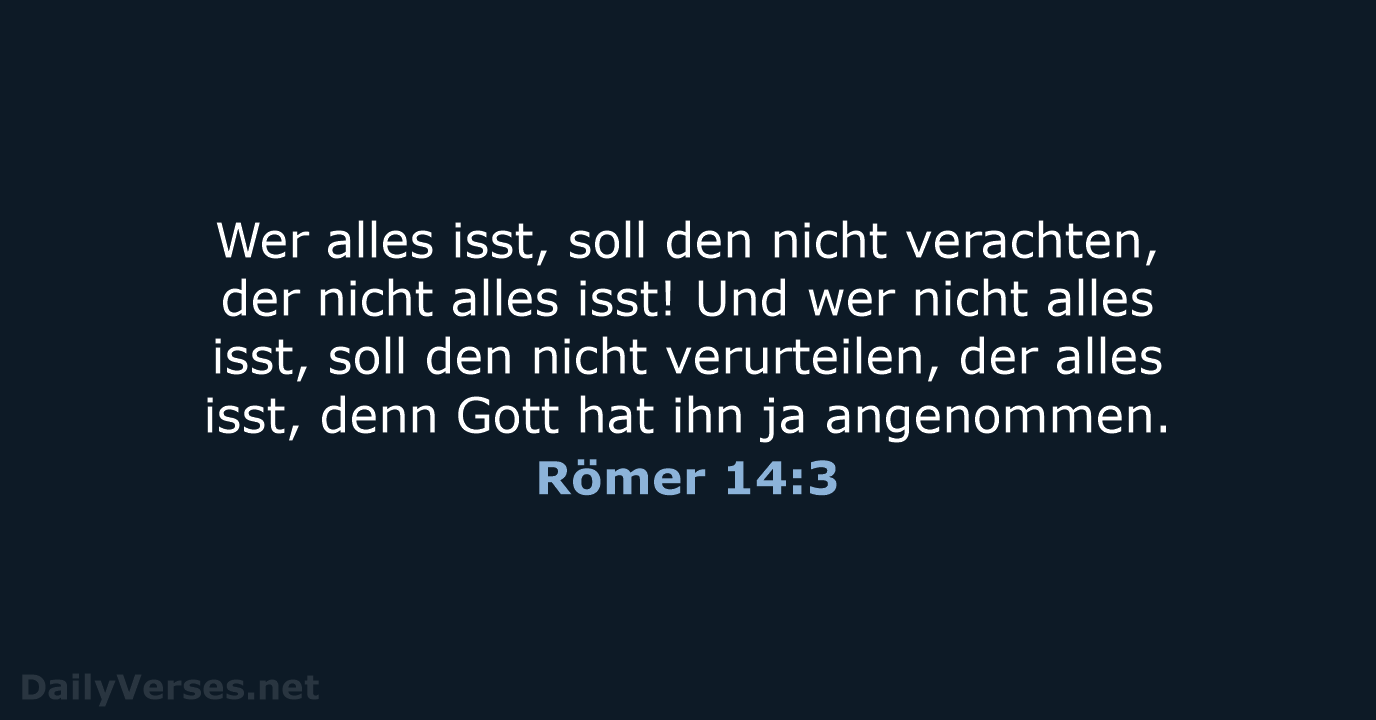 Römer 14:3 - NeÜ