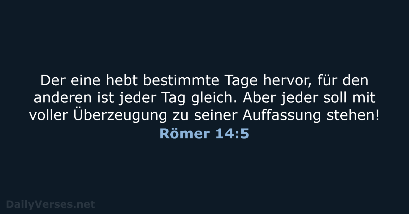 Römer 14:5 - NeÜ