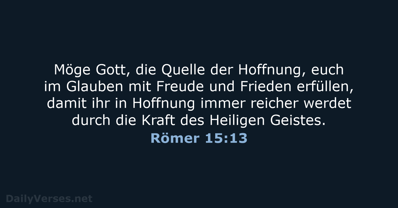Römer 15:13 - NeÜ