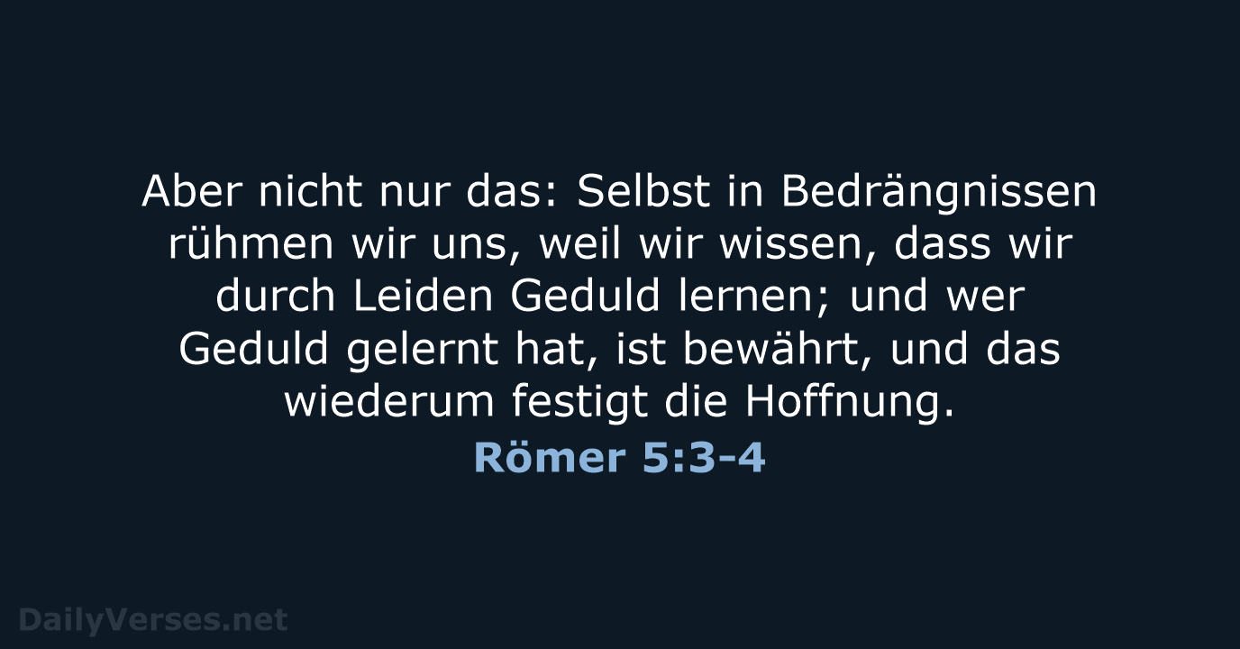 Römer 5:3-4 - NeÜ