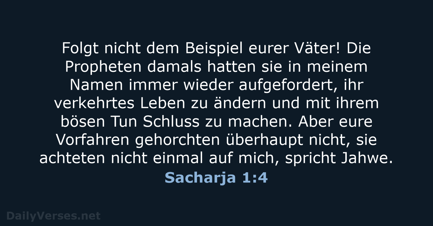 Sacharja 1:4 - NeÜ