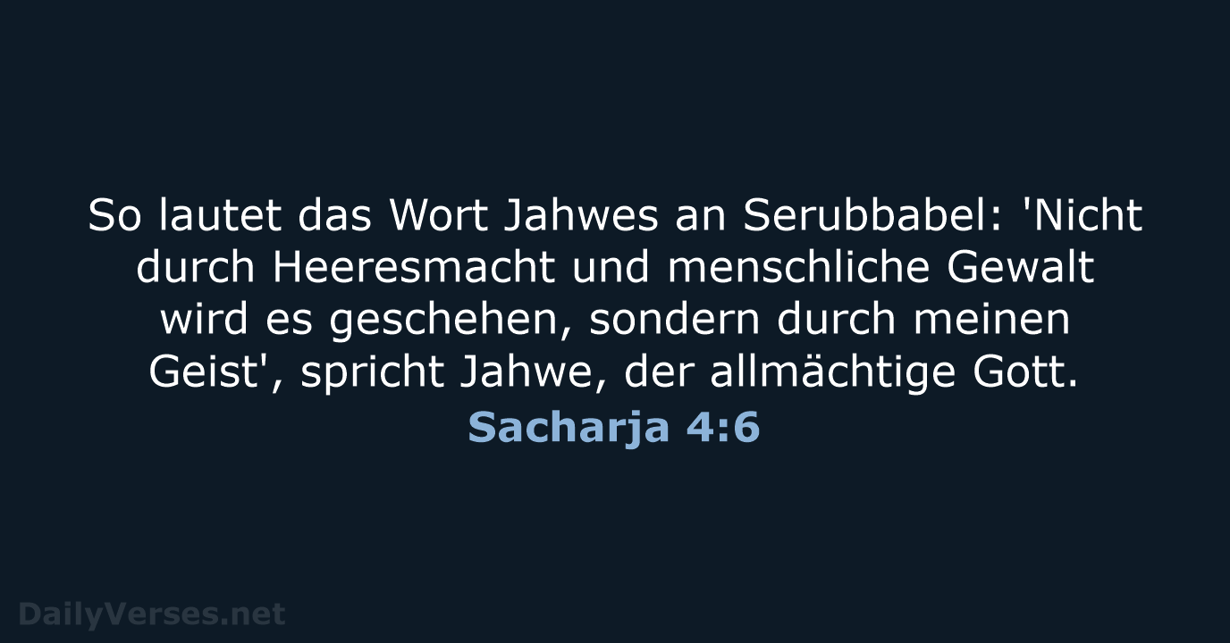 Sacharja 4:6 - NeÜ
