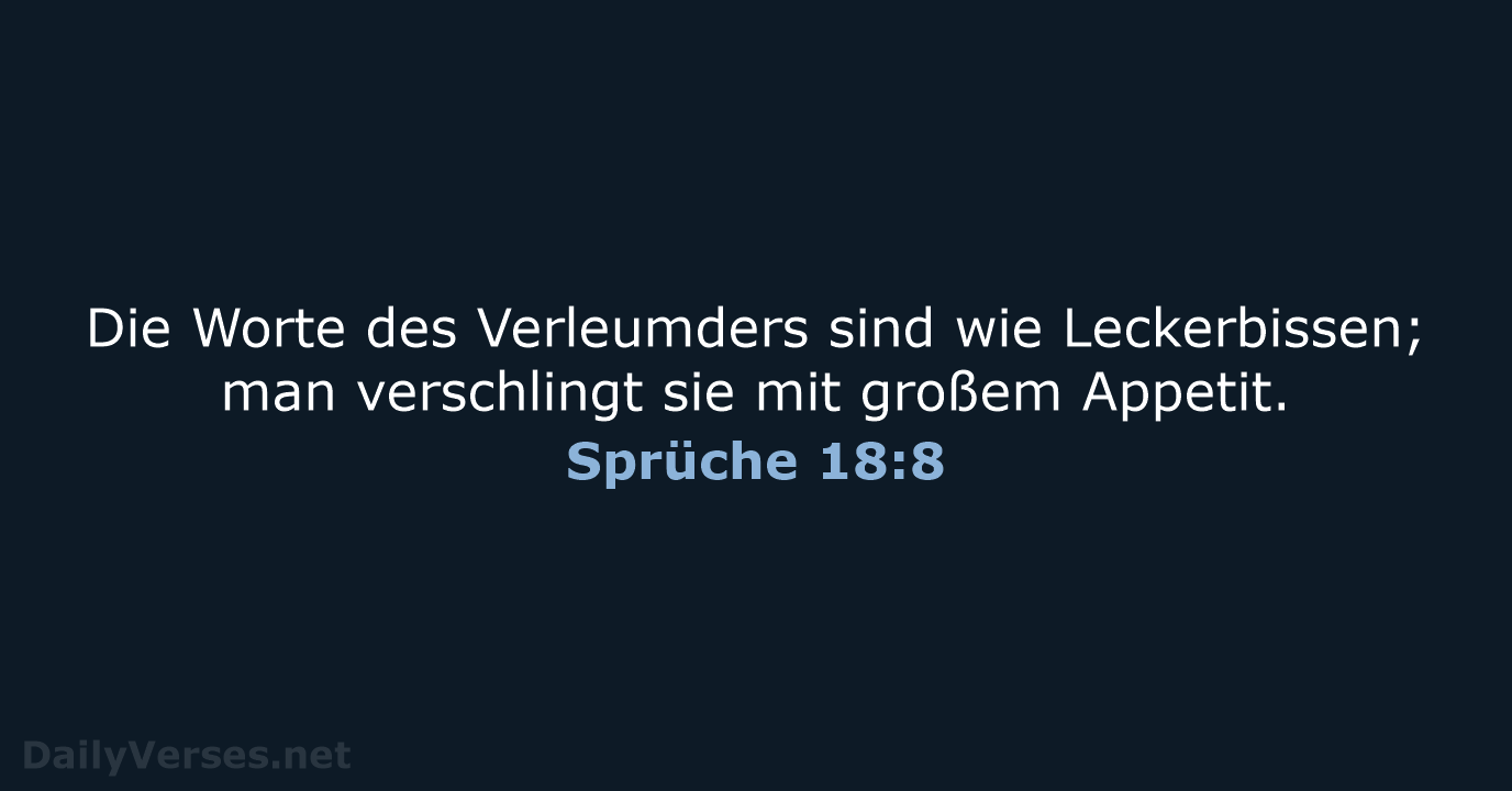 Sprüche 18:8 - NeÜ