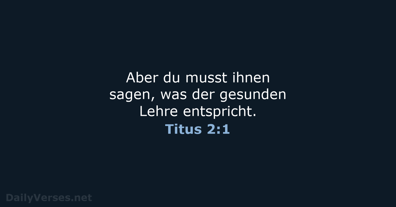 Titus 2:1 - NeÜ