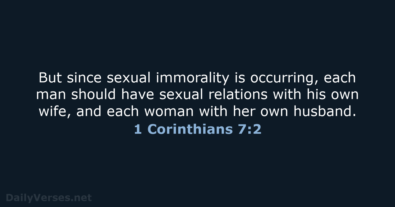 1 Corinthians 7:2 - NIV