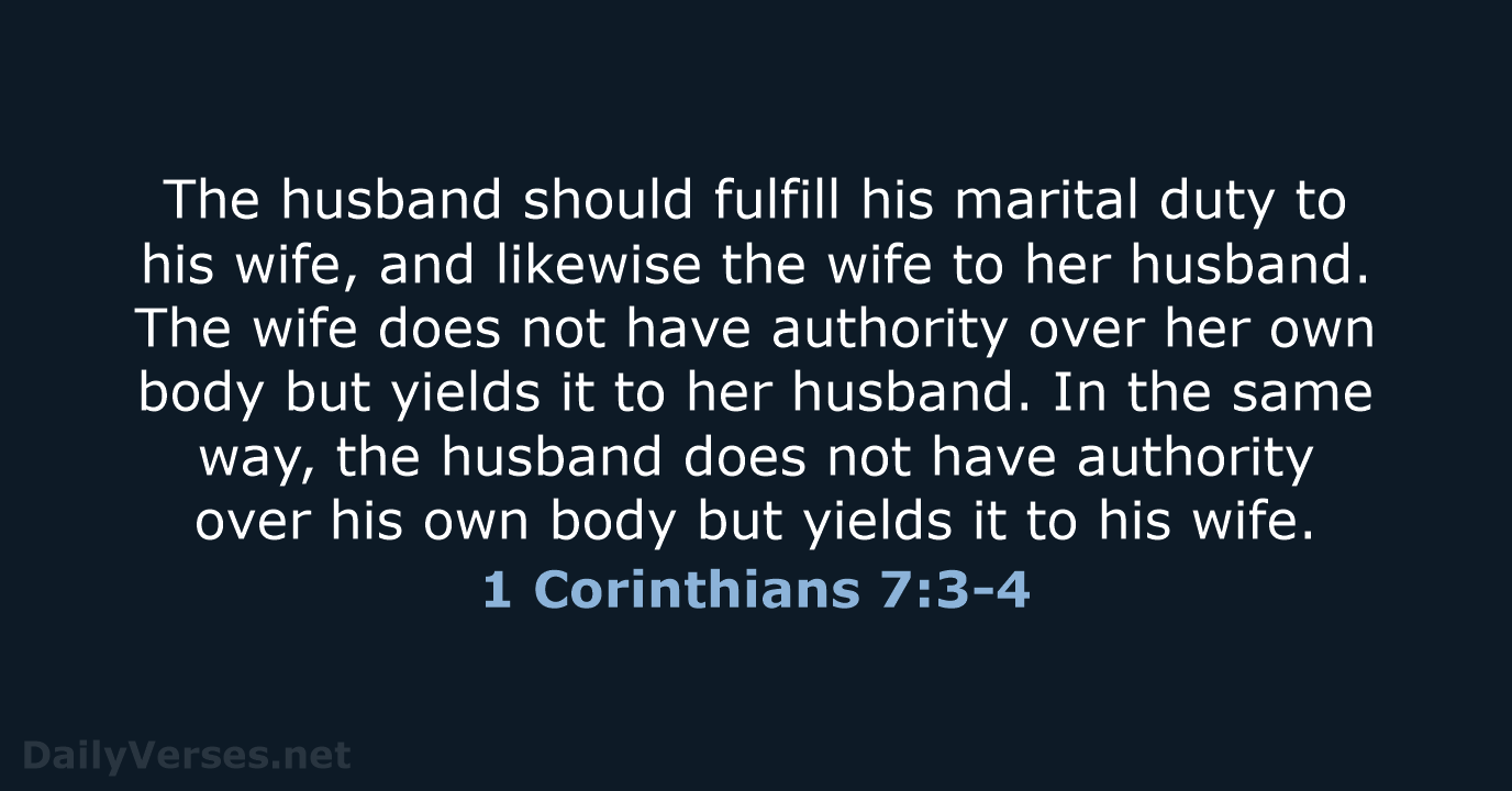 1 Corinthians 7:3-4 - NIV