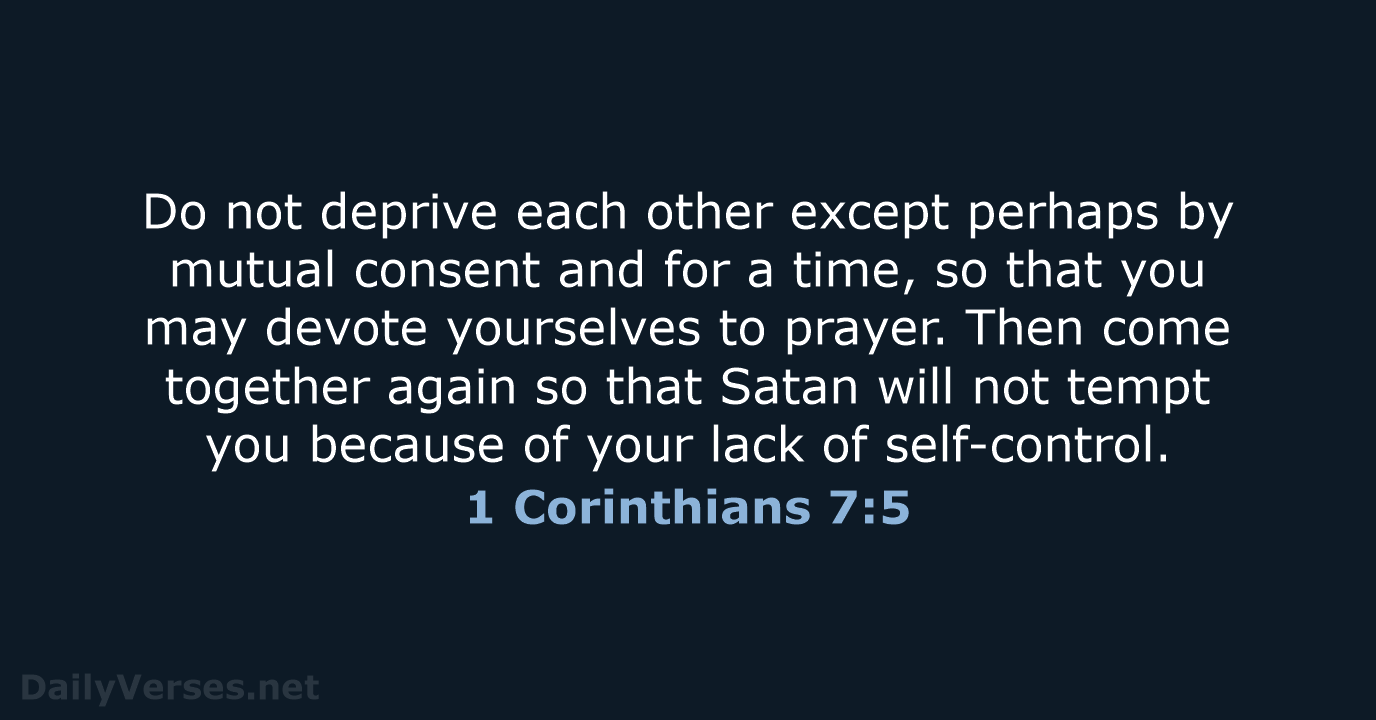 1 Corinthians 7:5 - NIV