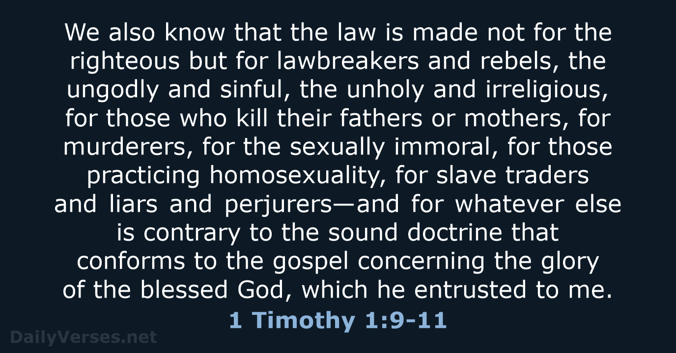 1 Timothy 1:9-11 - NIV
