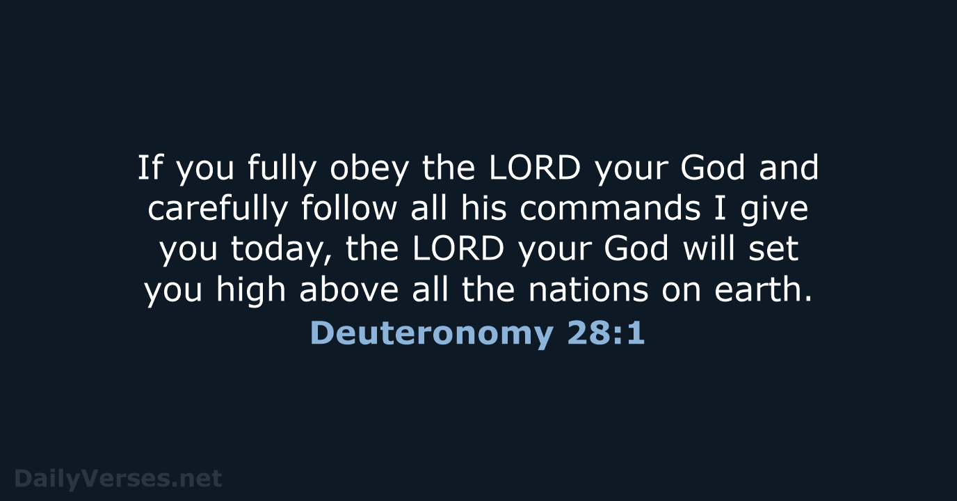 Deuteronomy 28:1 - NIV