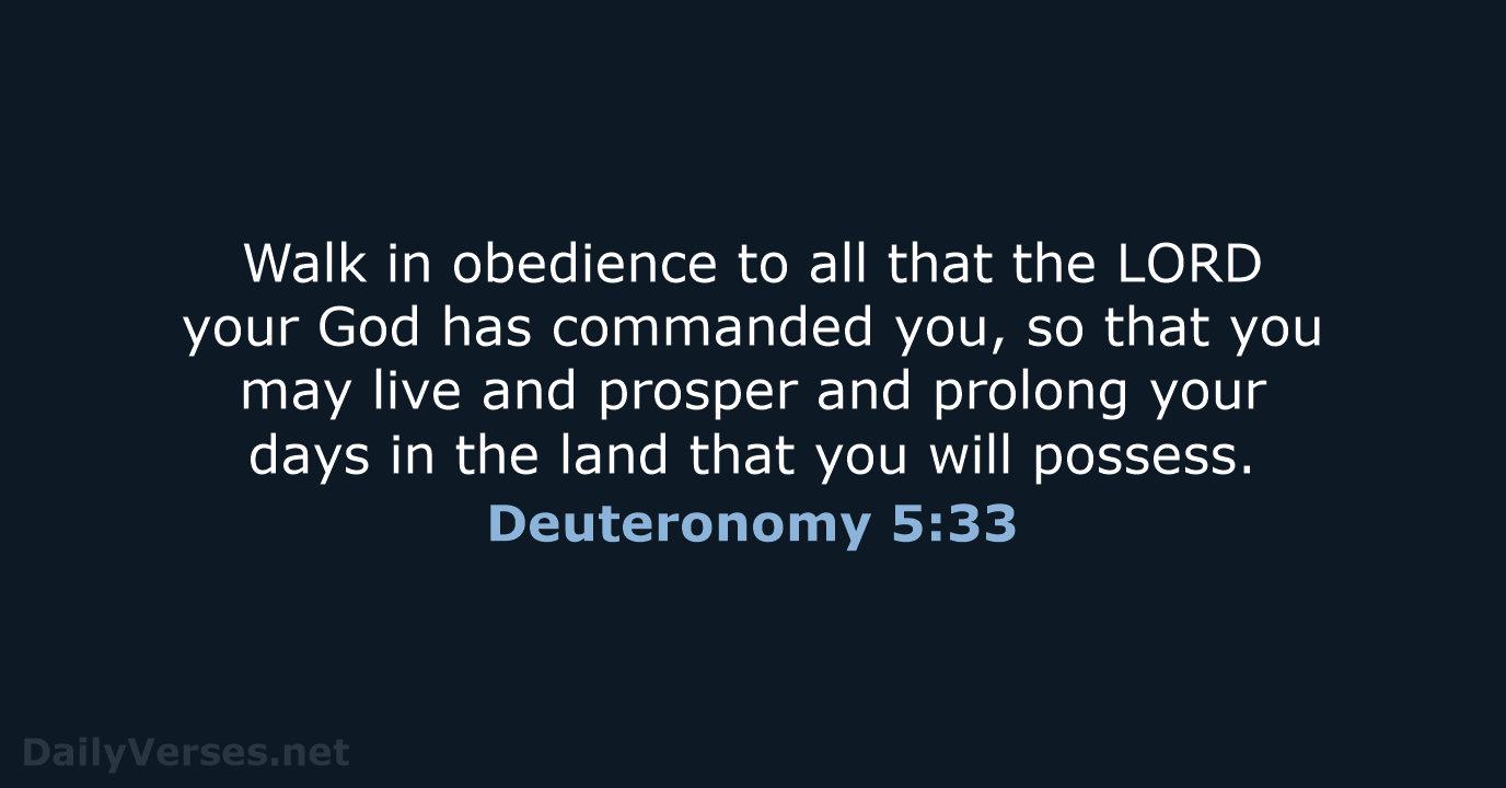 Deuteronomy 5:33 - NIV