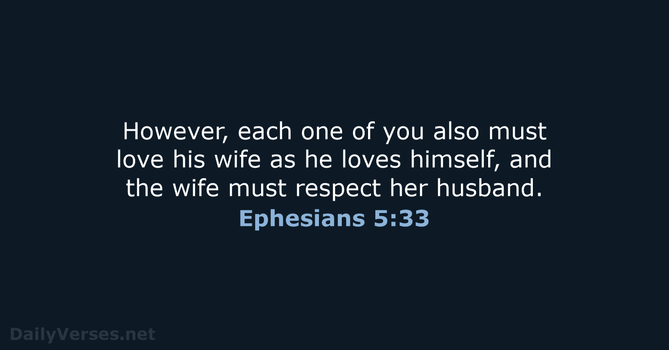 Ephesians 5:33 - NIV
