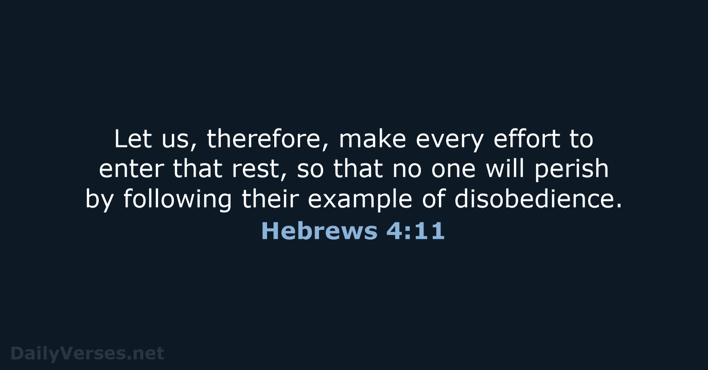 Hebrews 4:11 - NIV