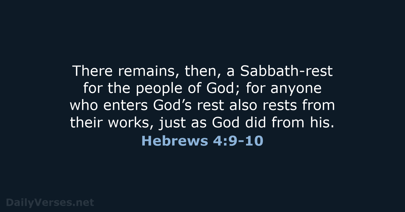 Hebrews 4:9-10 - NIV