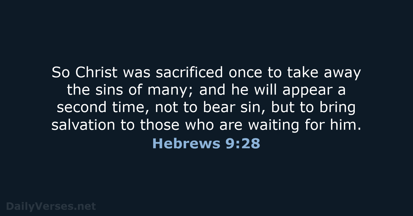 Hebrews 9:28 - NIV