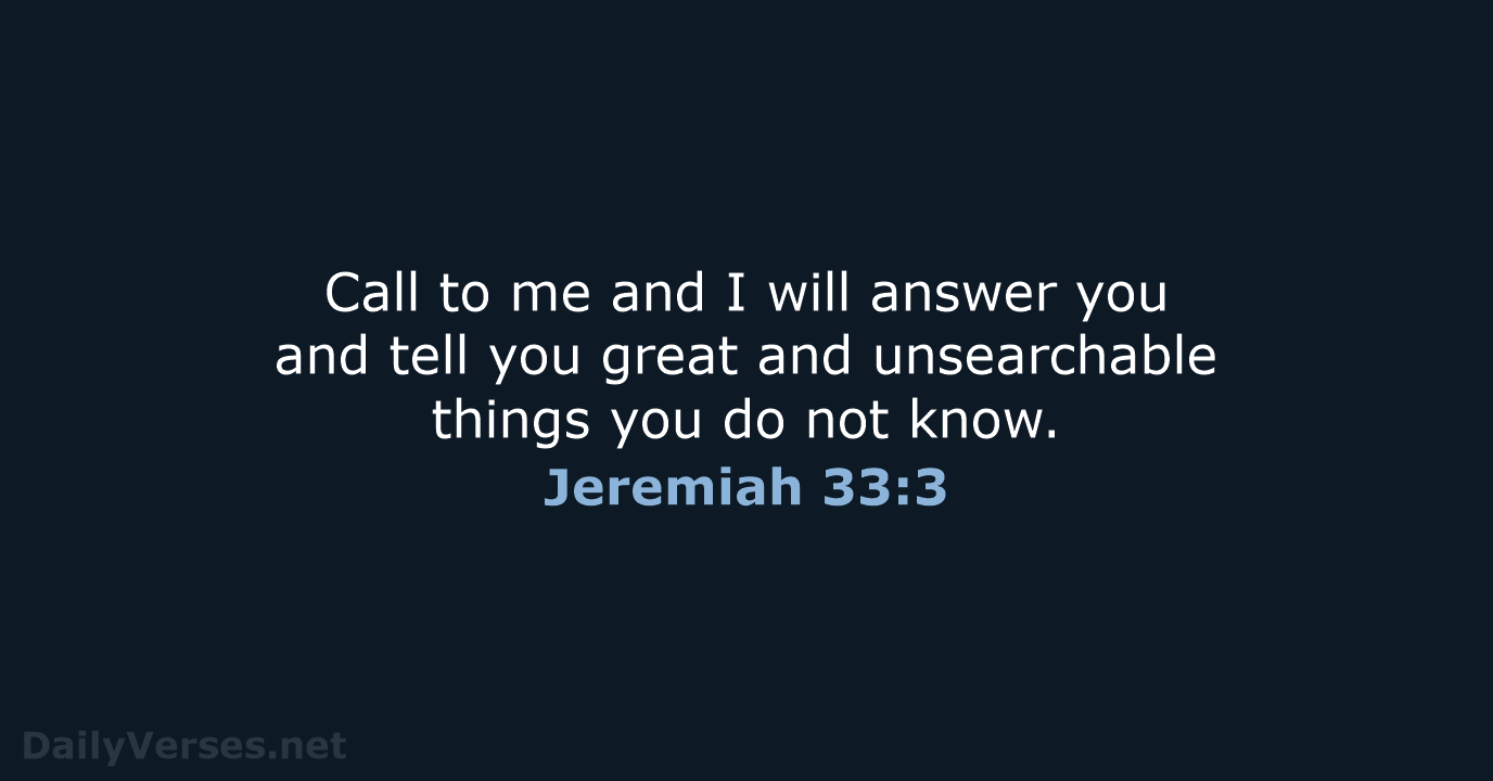 Jeremiah 33:3 - NIV
