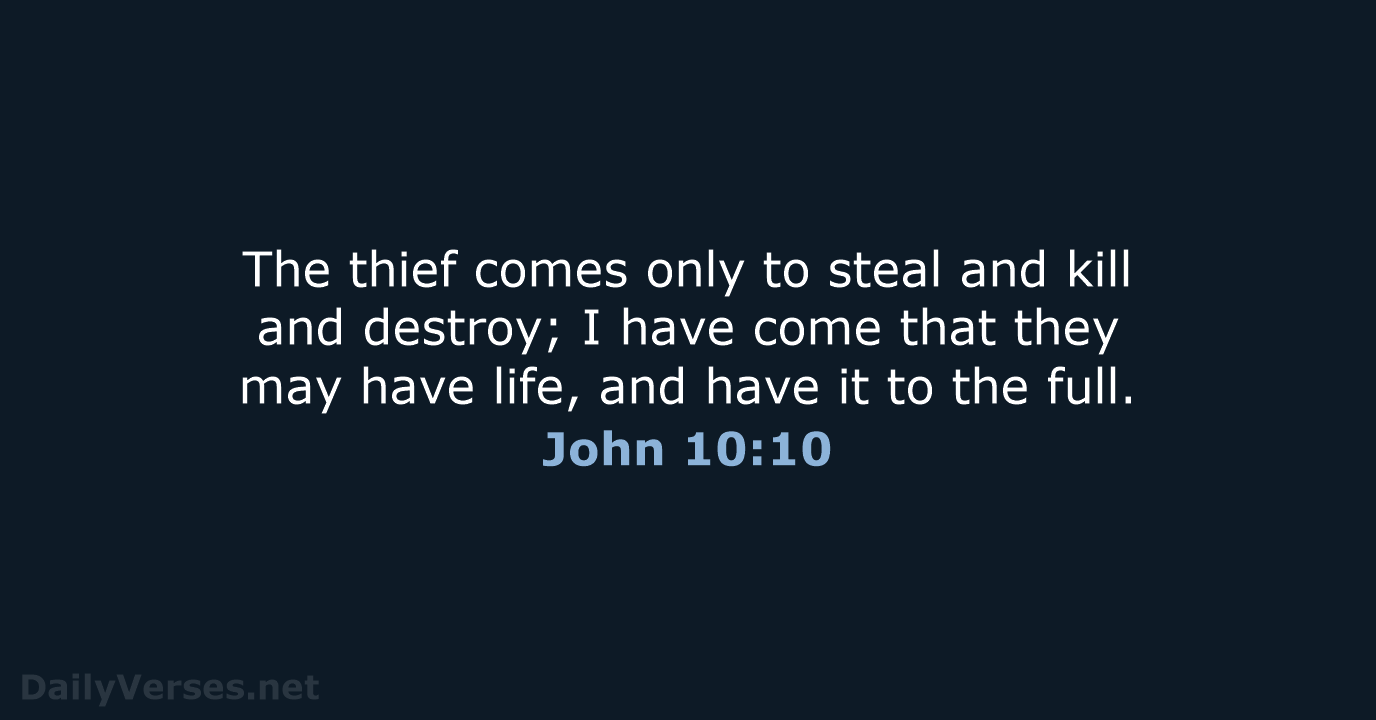 John 10:10 - NIV