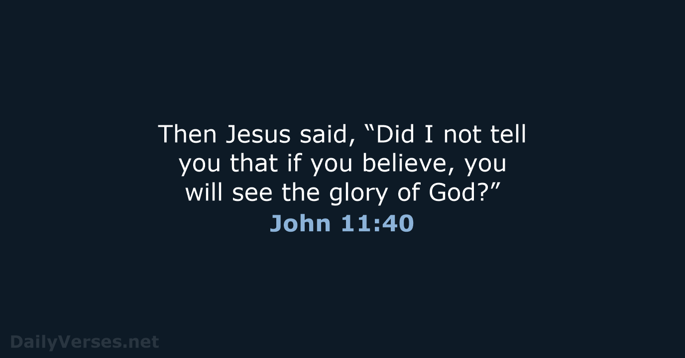 John 11:40 - NIV