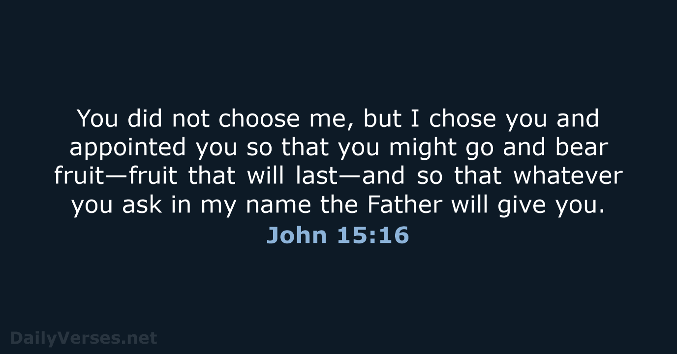 John 15:16 - NIV