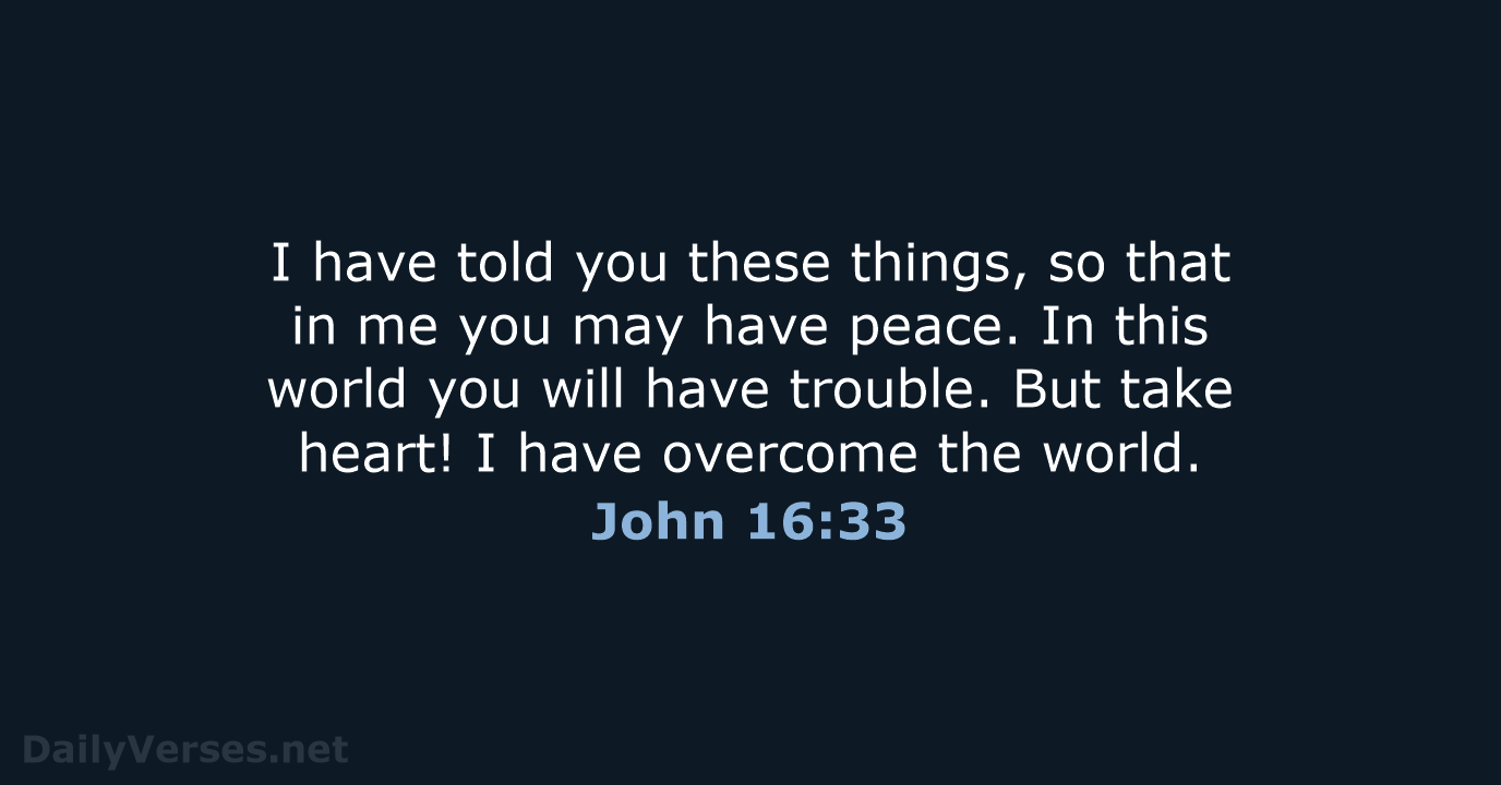 John 16:33 - NIV
