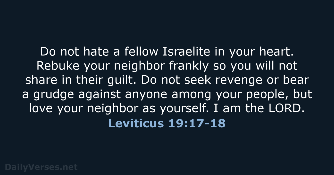 Leviticus 19:17-18 - NIV