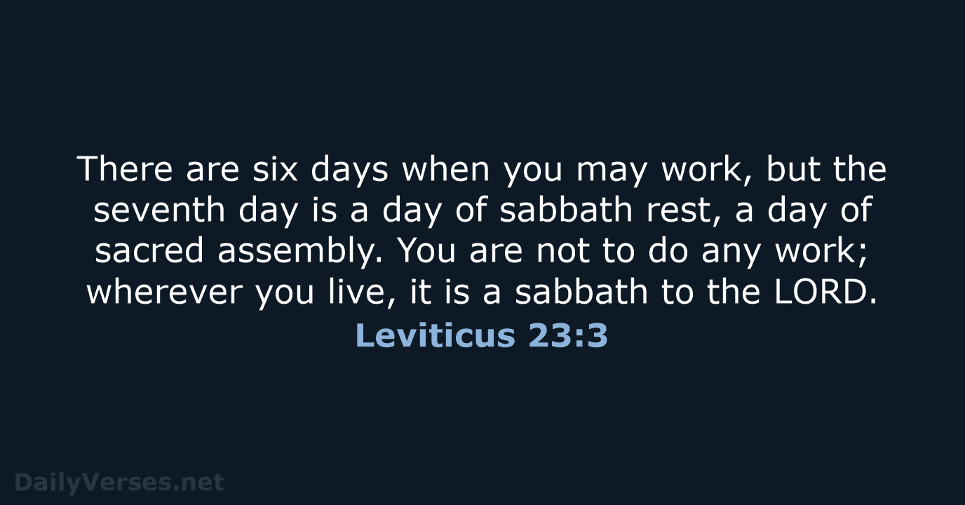 Leviticus 23:3 - NIV