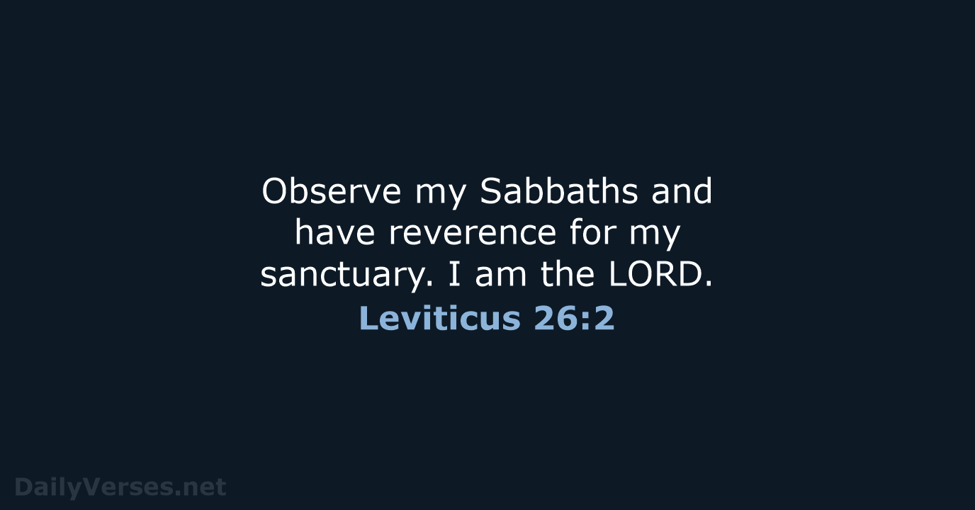 Leviticus 26:2 - NIV