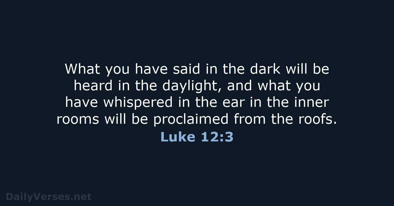 Luke 12:3 - NIV