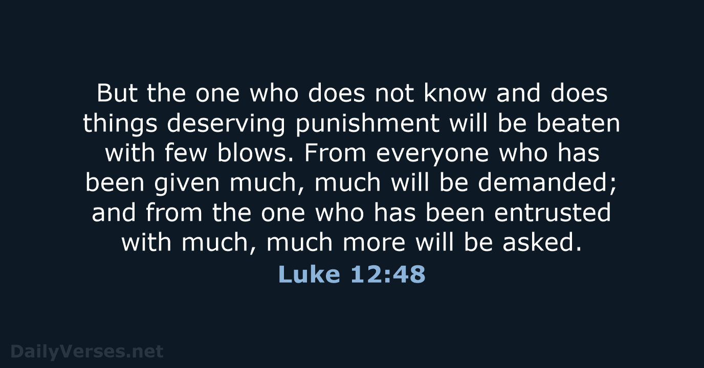 Luke 12:48 - NIV