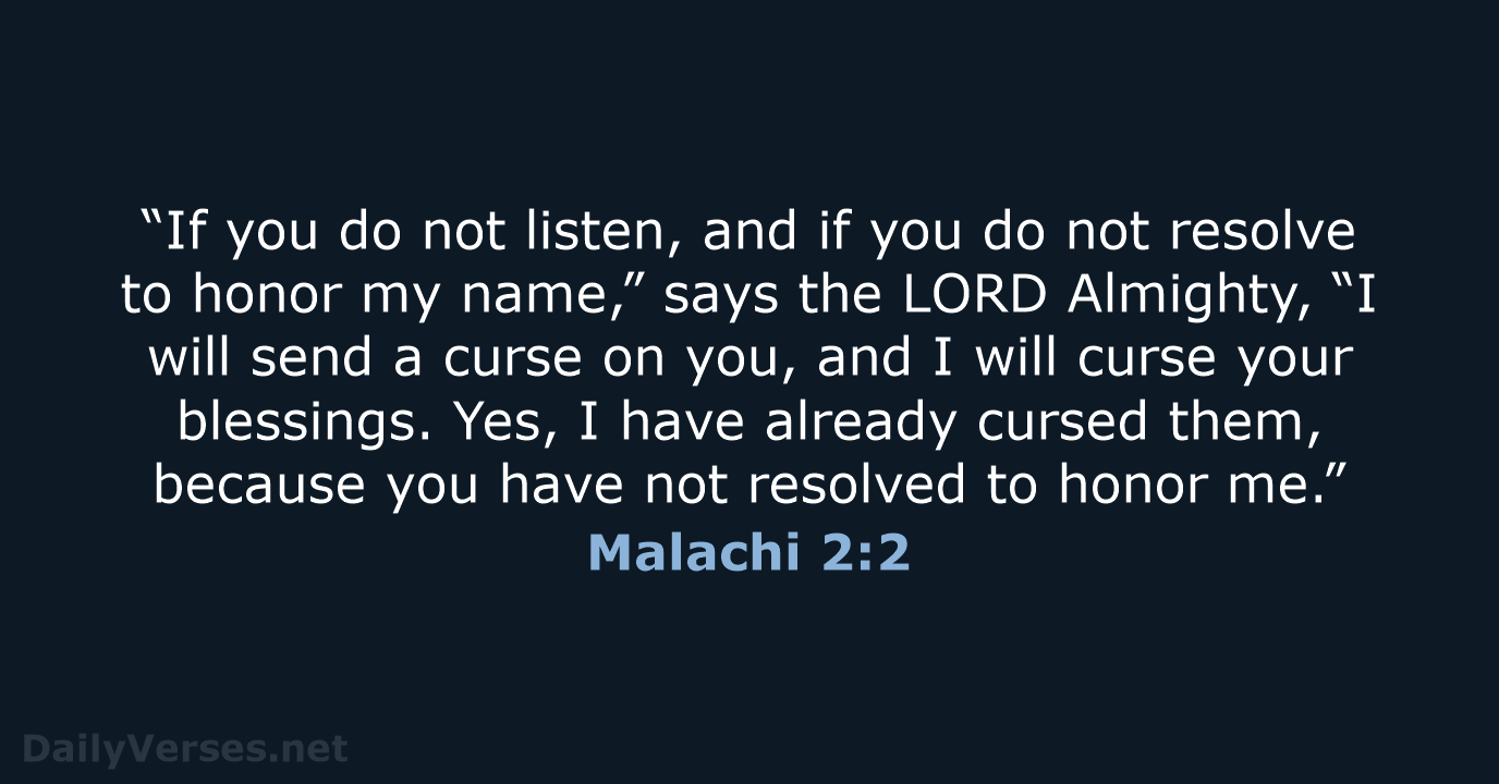 Malachi 2:2 - NIV