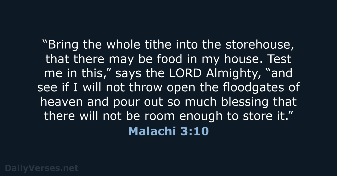 Malachi 3:10 - NIV
