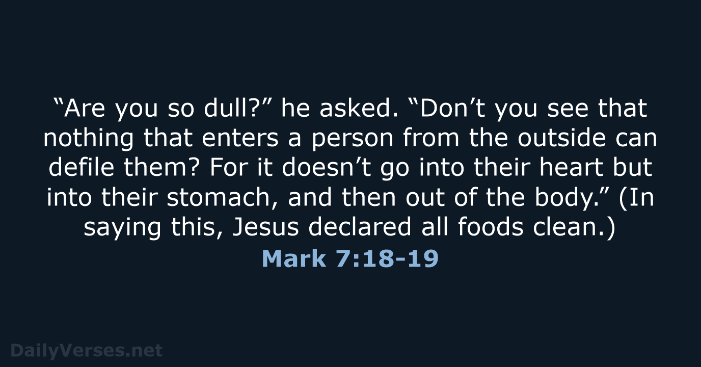 Mark 7:18-19 - NIV