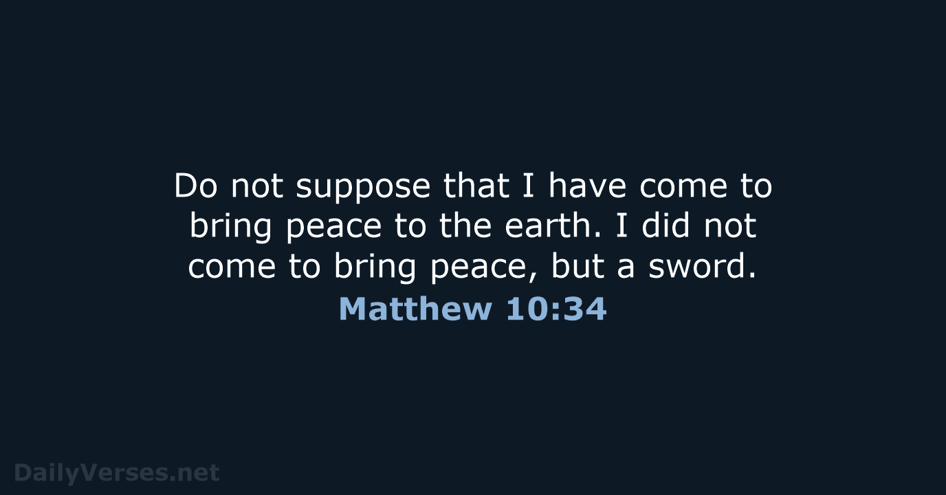Matthew 10 34 Bible Verse DailyVerses