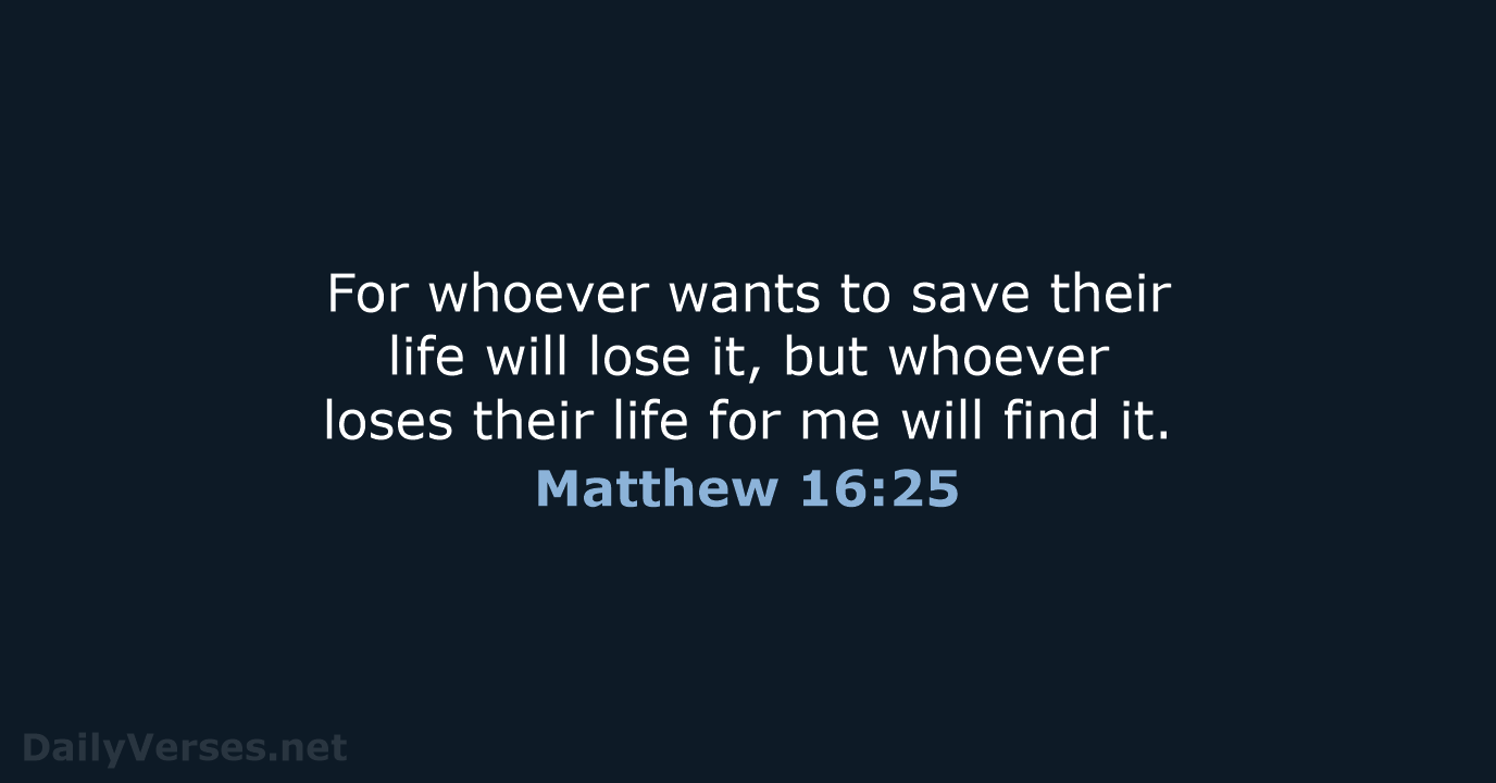 Matthew 16:25 - NIV
