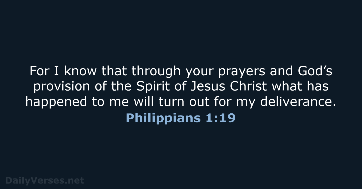 Philippians 1:19 - NIV