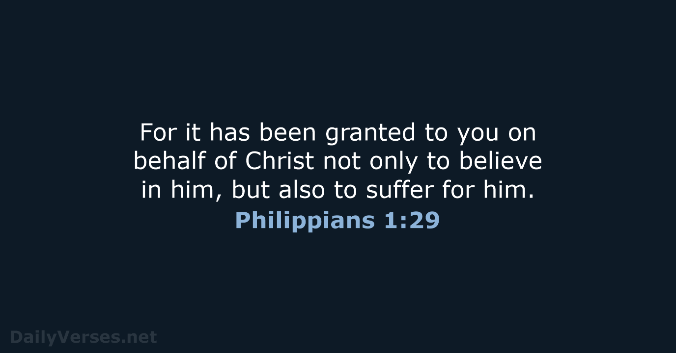 Philippians 1:29 - NIV