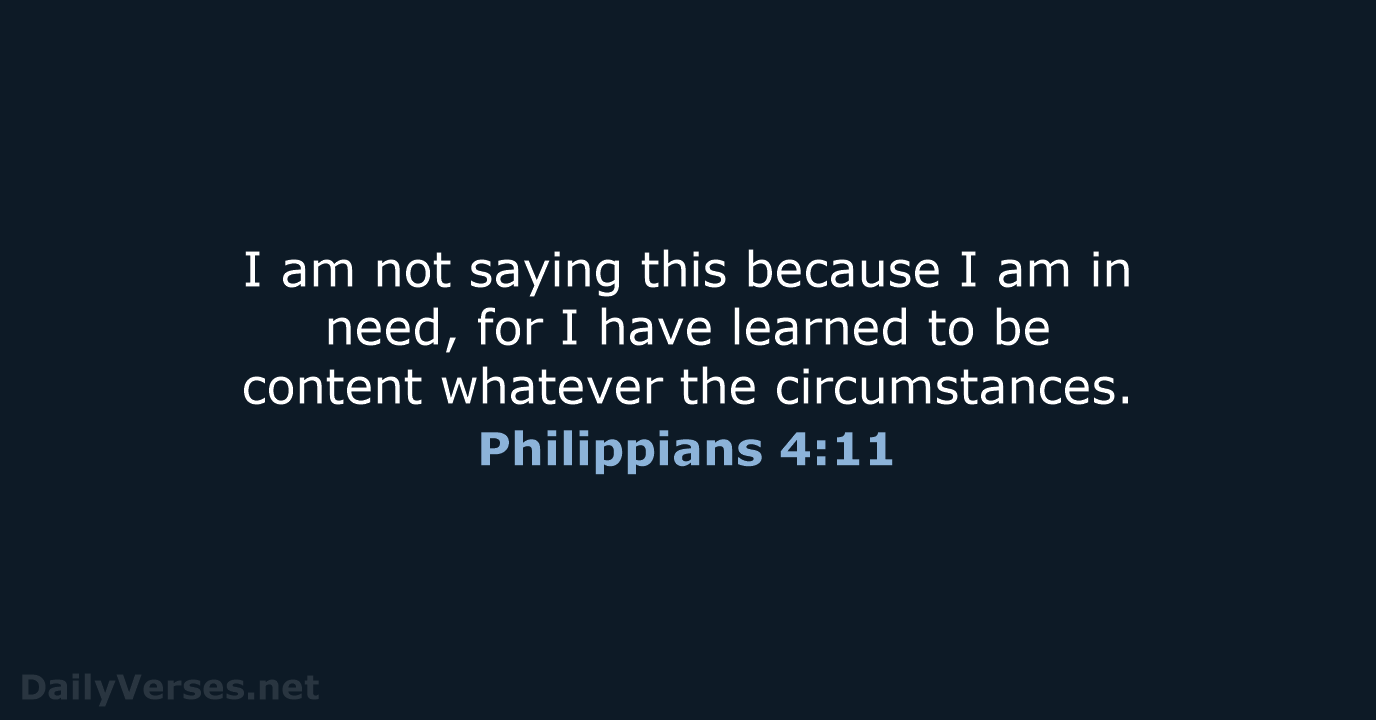 Philippians 4:11 - NIV