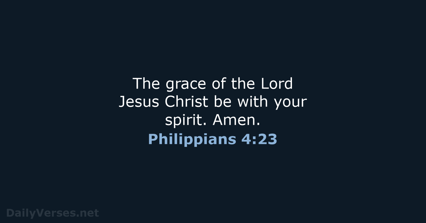 Philippians 4:23 - NIV