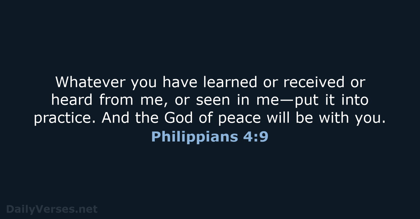 Philippians 4:9 - NIV