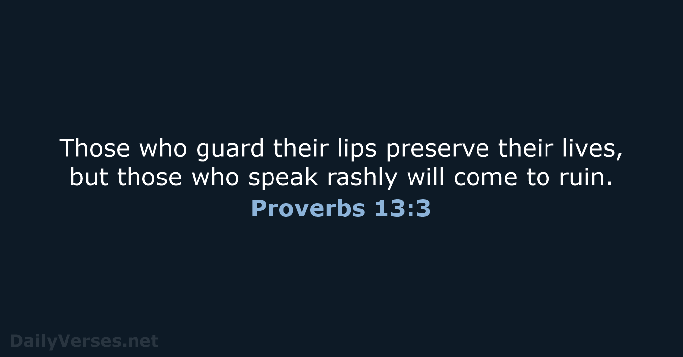 Proverbs 13:3 - NIV