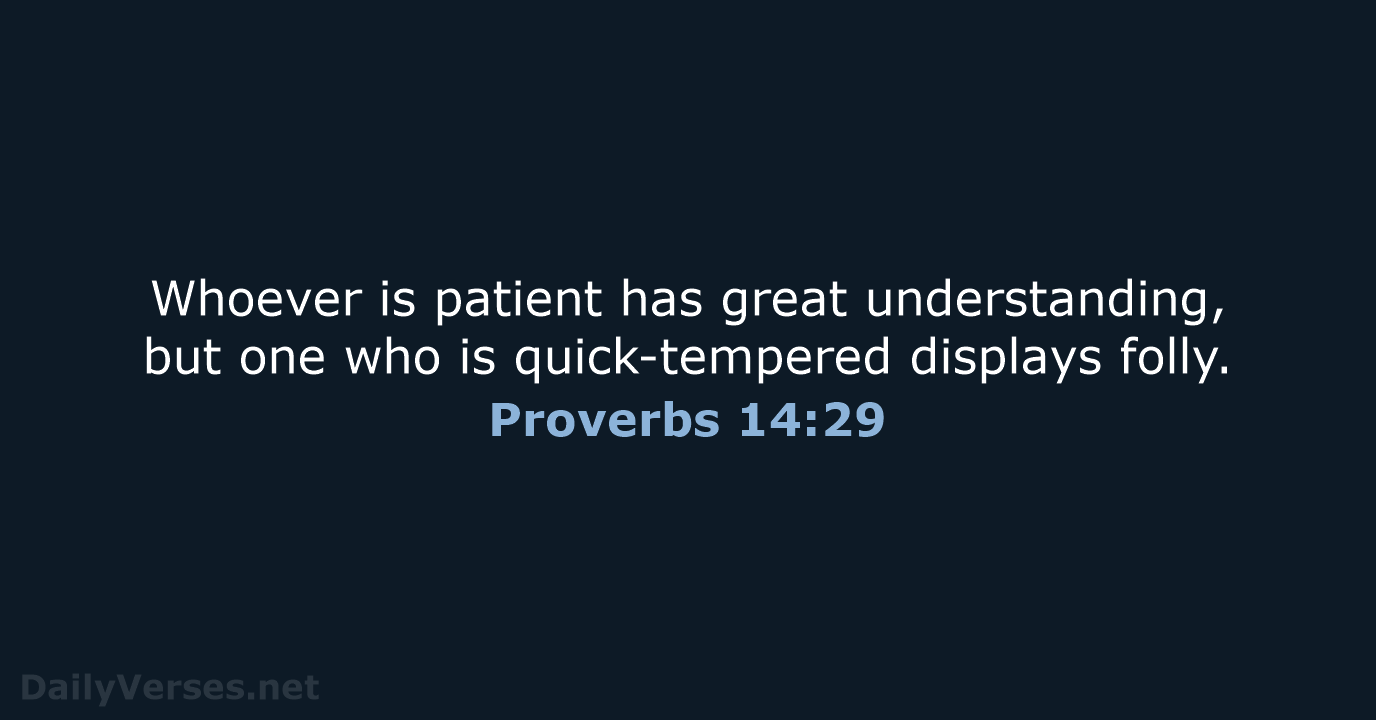 Proverbs 14:29 - NIV
