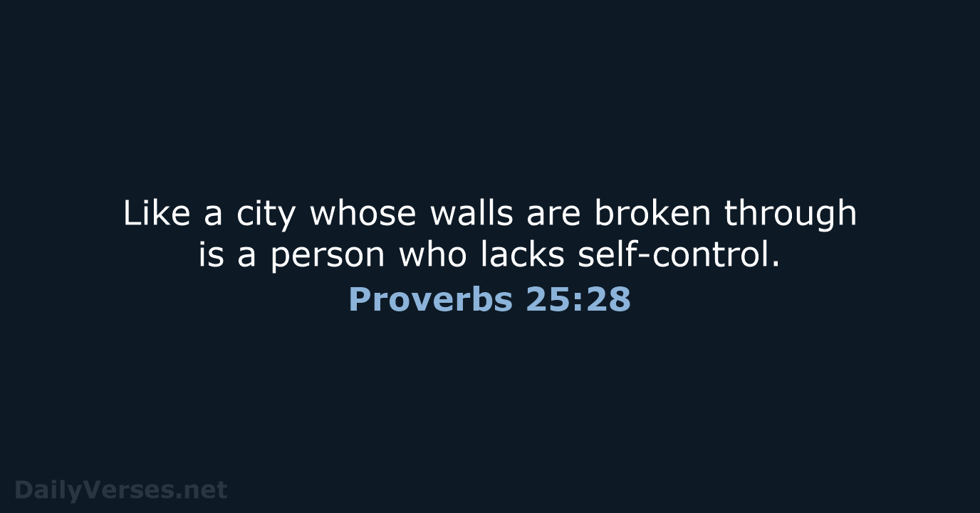Proverbs 25:28 - NIV