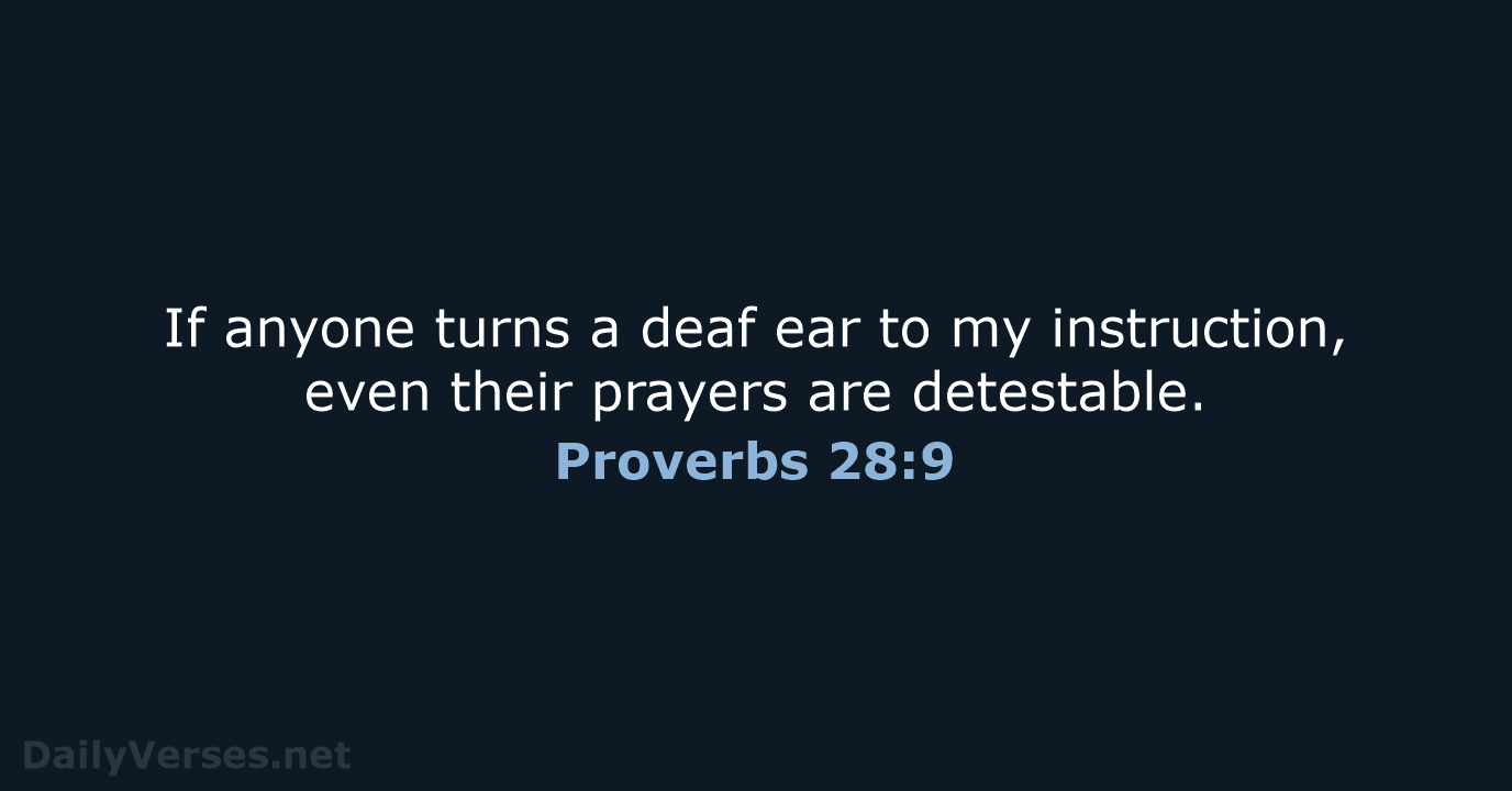 Proverbs 28:9 - Bible verse - DailyVerses.net