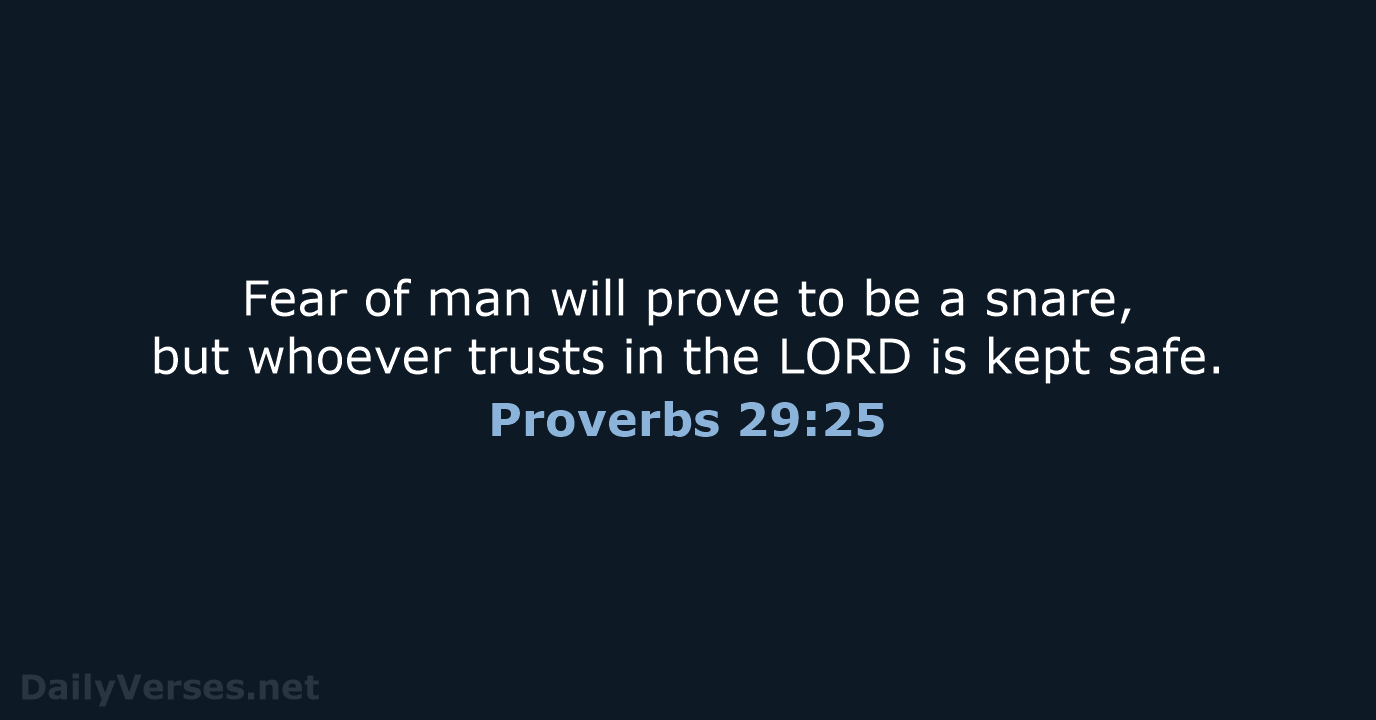 Proverbs 29:25 - NIV